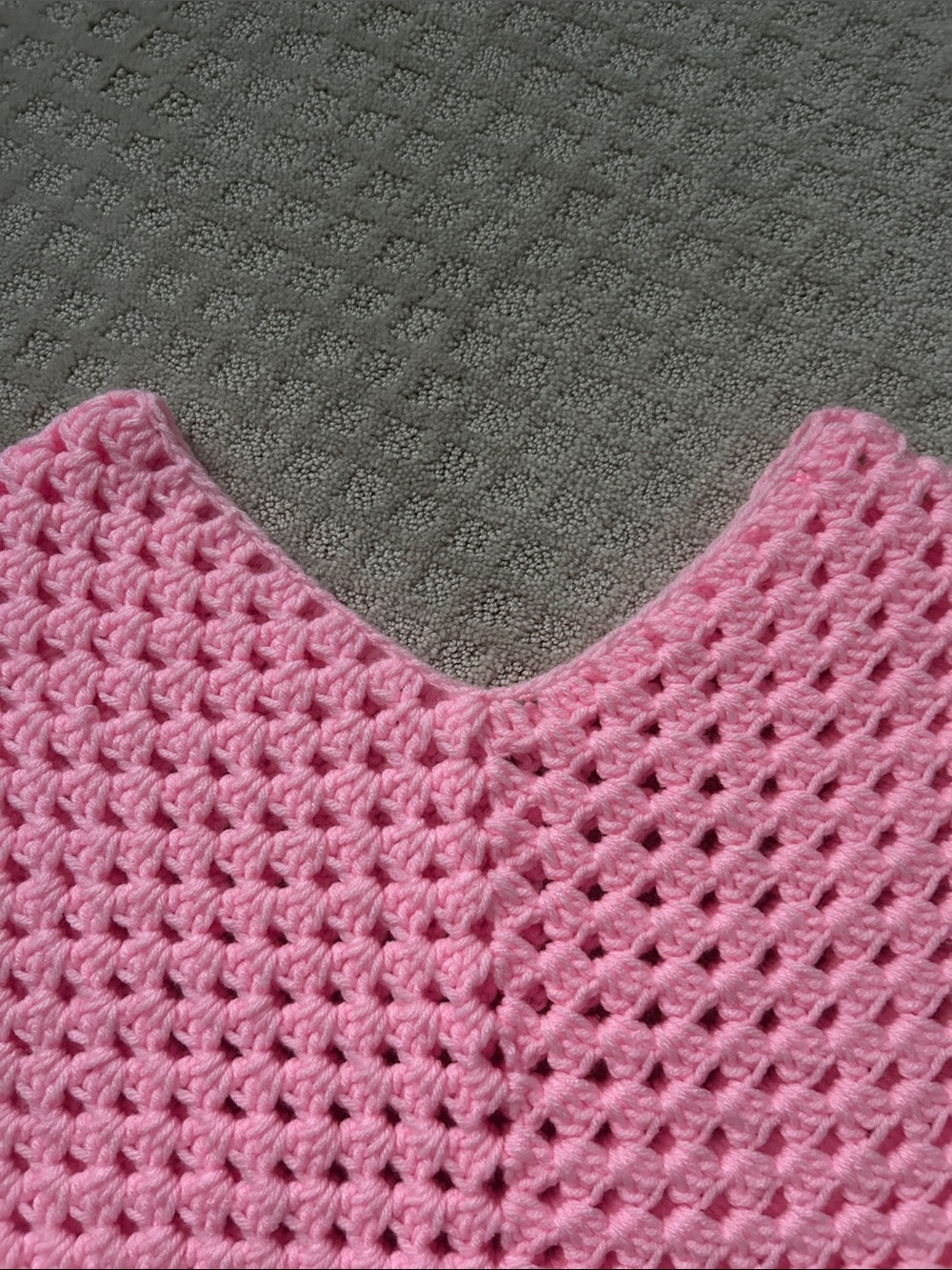 Pink Crochet Poncho Top - Picture 5 of 5